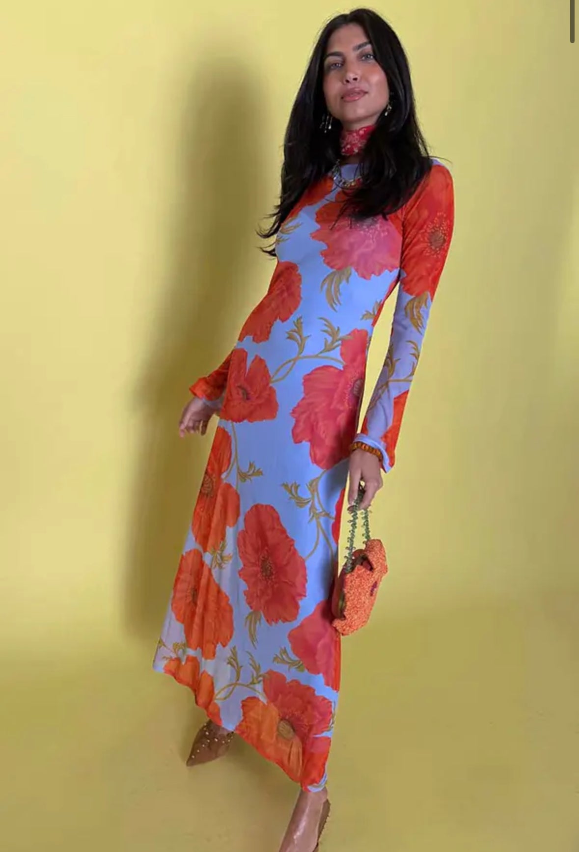 Blue Poppy Aria Mesh dress