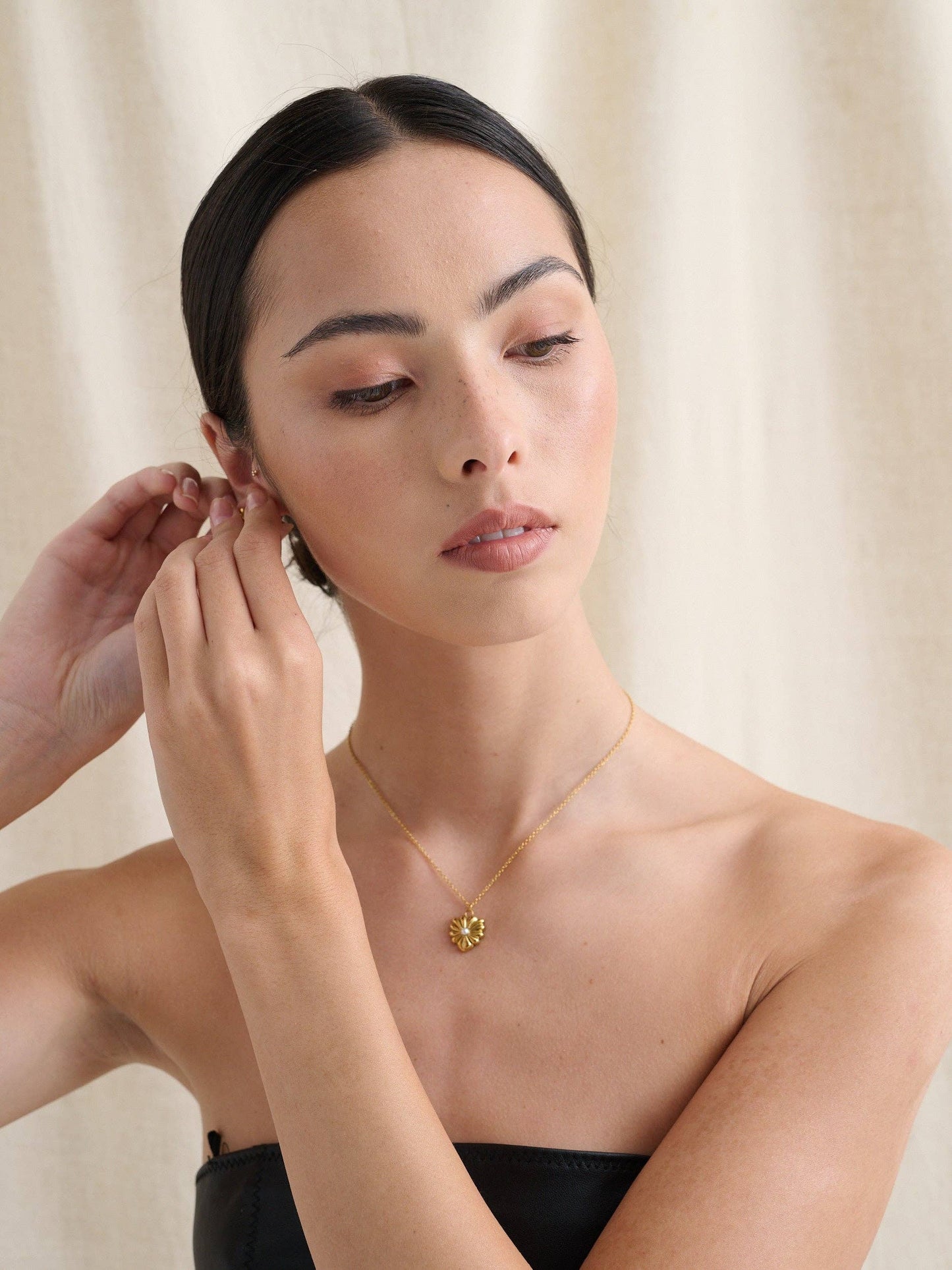 Brie Pearl 18K Gold Plated Necklace