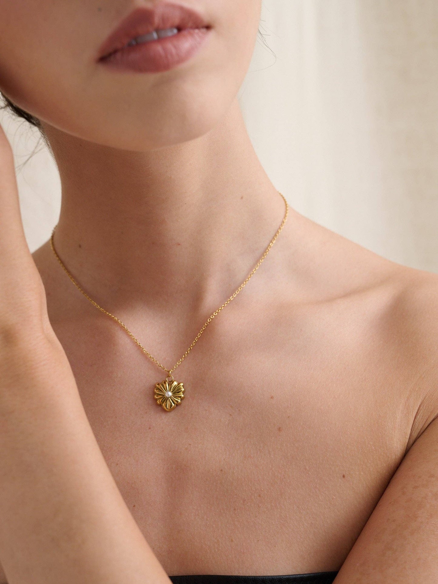 Brie Pearl 18K Gold Plated Necklace