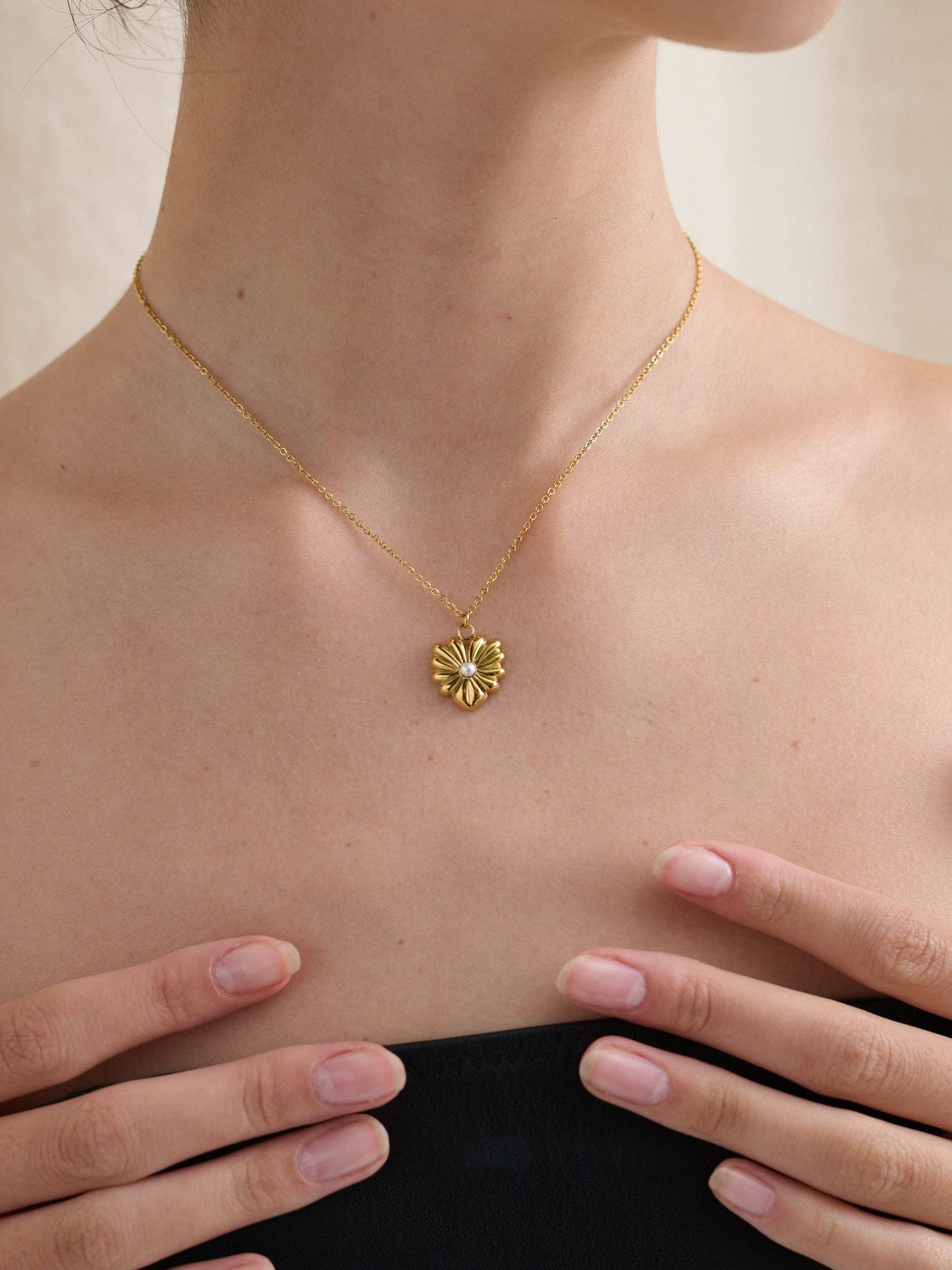 Brie Pearl 18K Gold Plated Necklace