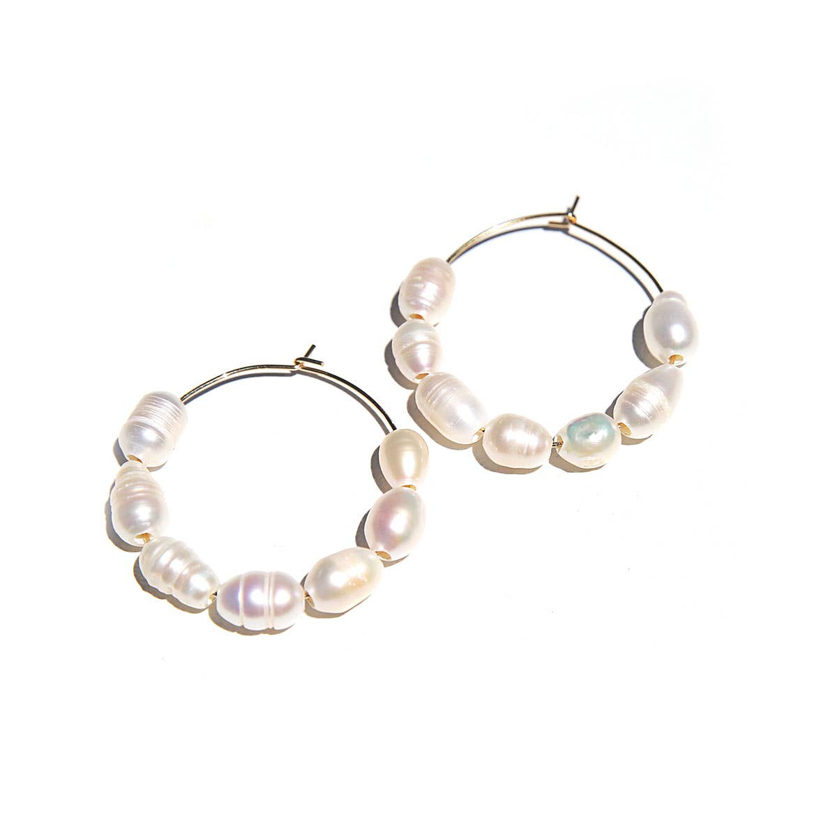 Large Pearl Hoops