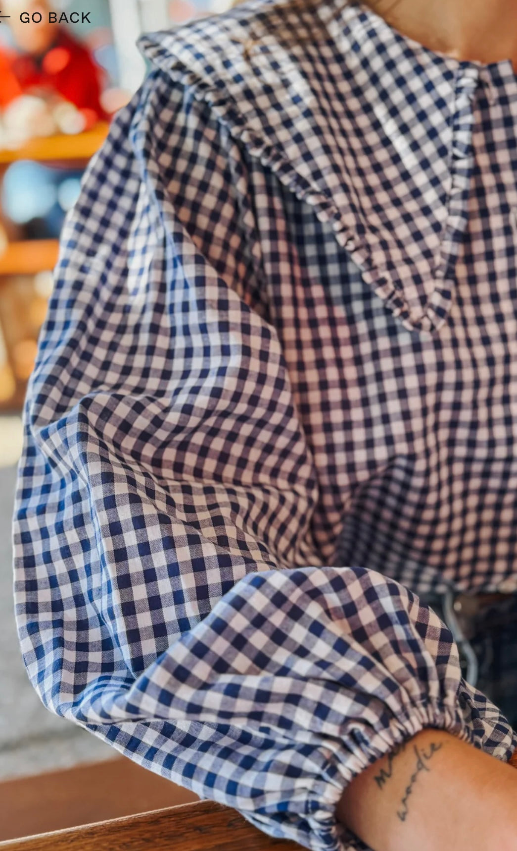 LJC Birdie shirt - navy Gingham