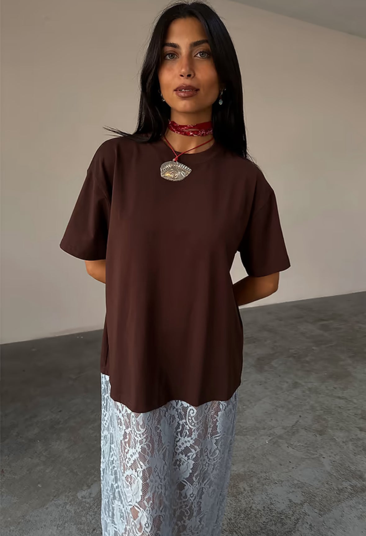 Chocolate Cara T shirt dress