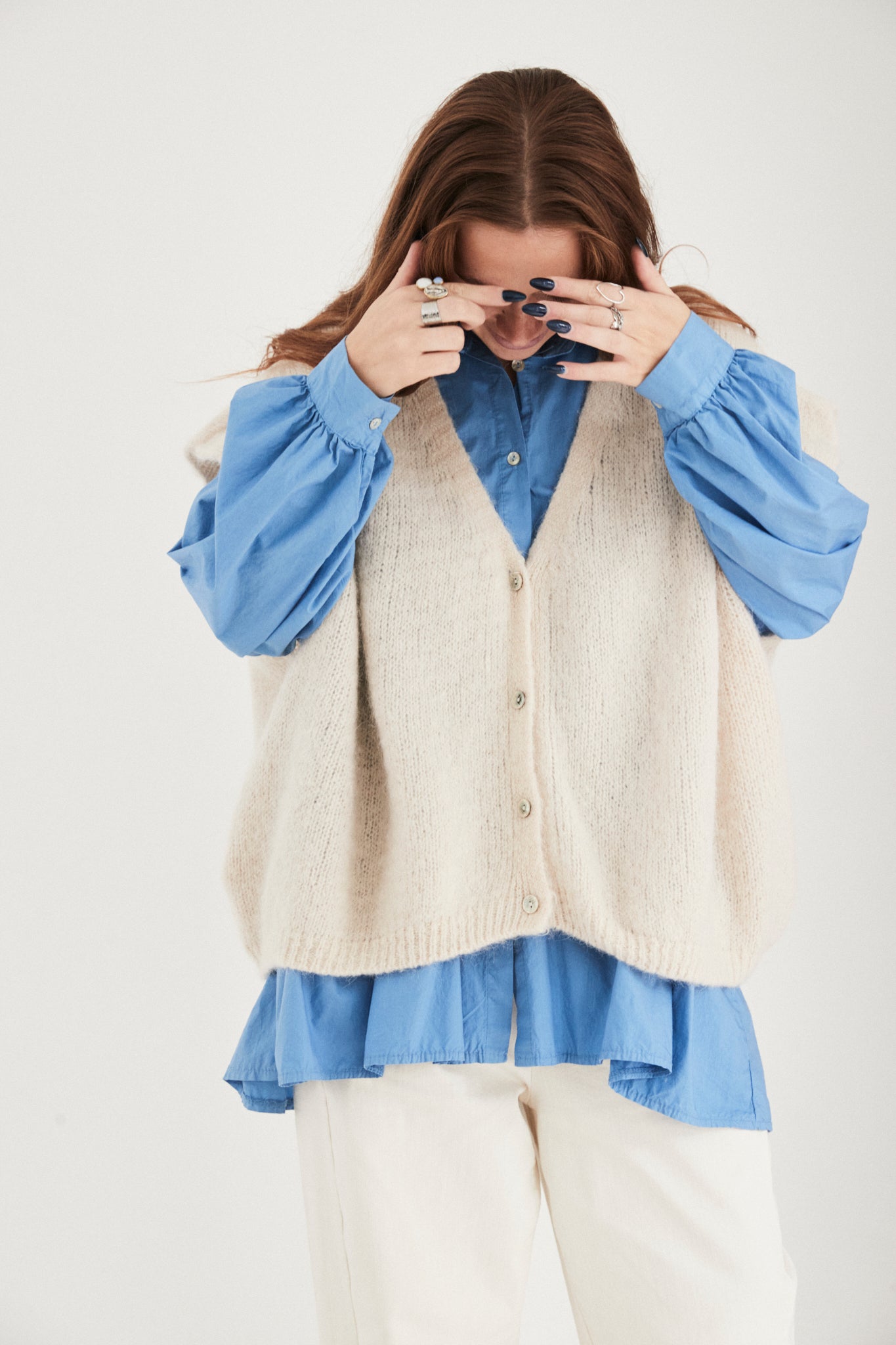 Mamapapa Octave sleeveless cardigan - Oat Beige
