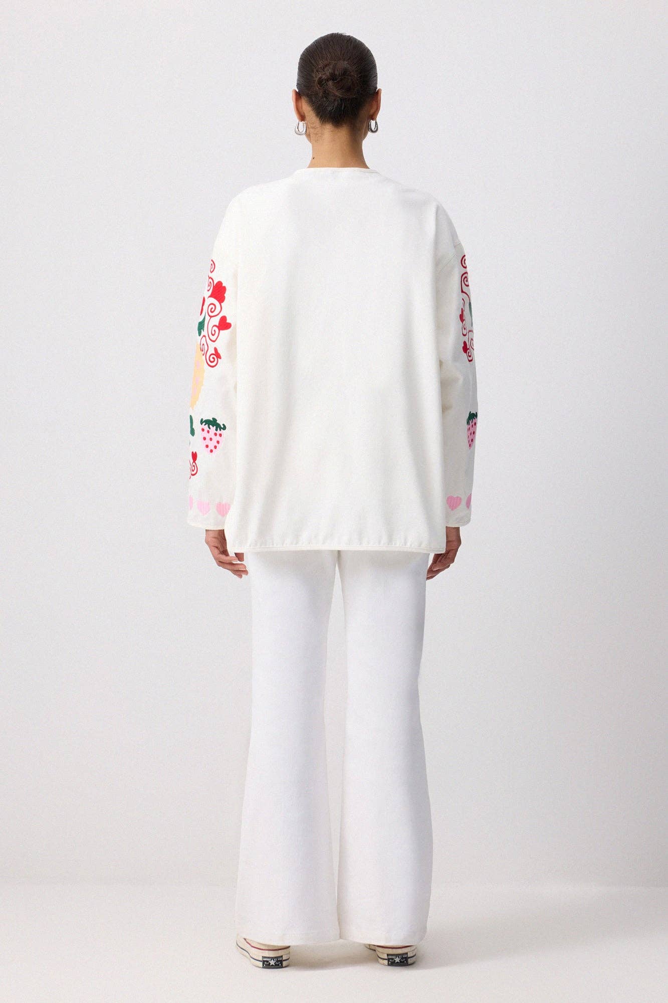 Whimsical Folk Embroidered Gabardine Jacket