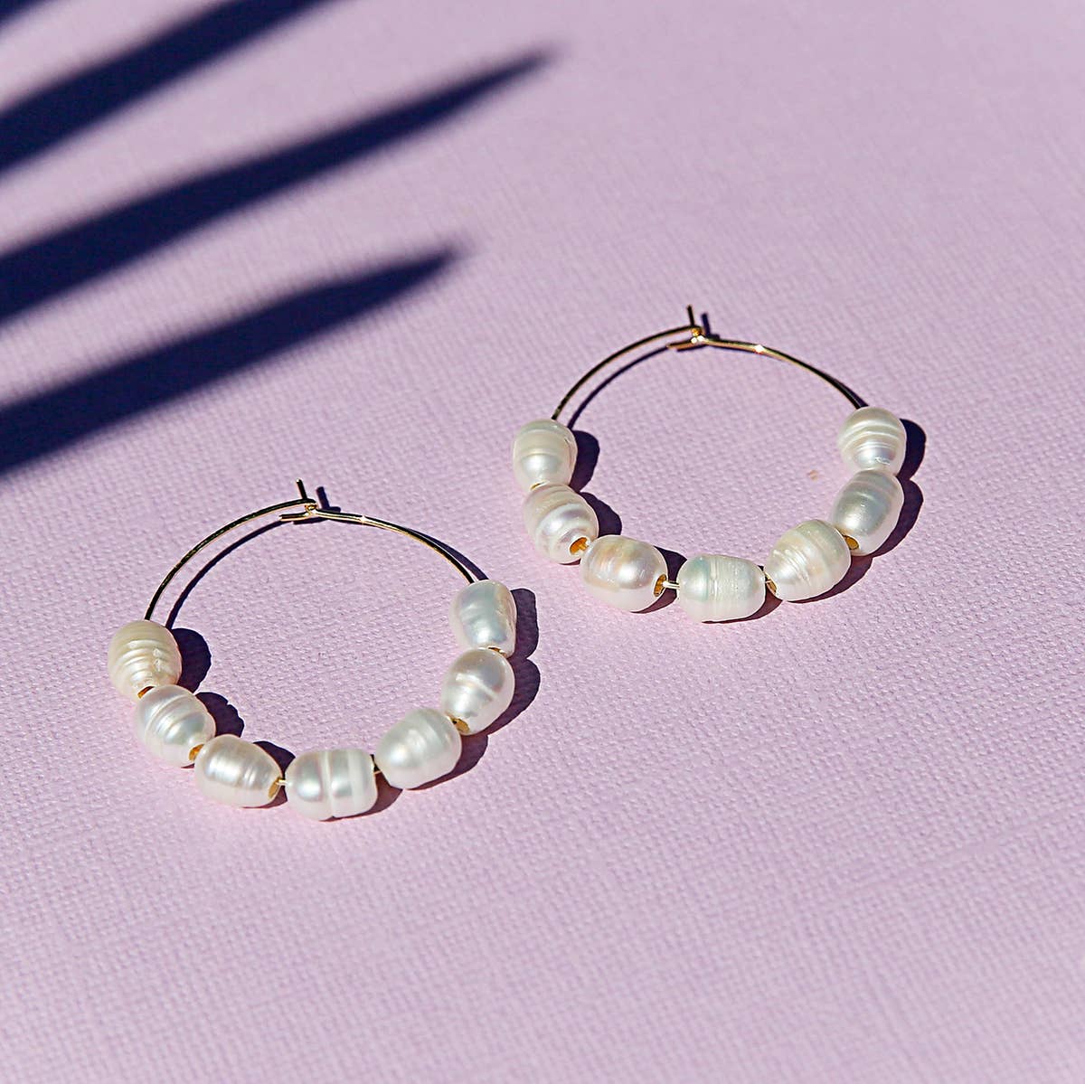 Large Pearl Hoops