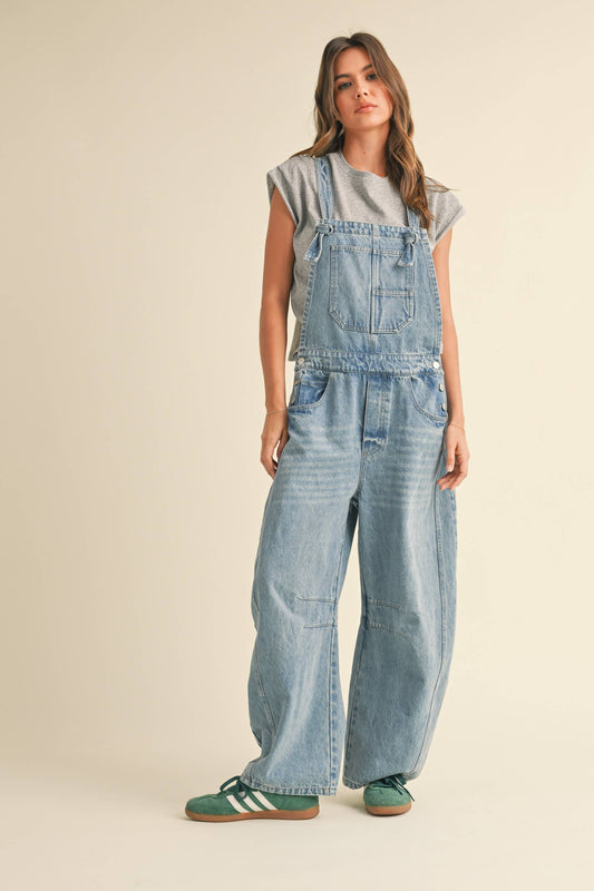 BARREL DENIM OVERALL