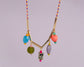 Colorful Gemstone Charm and Rope Necklace