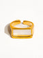 Sawyer 18K Gold Non-Tarnish Rectangle Shell Statement Ring