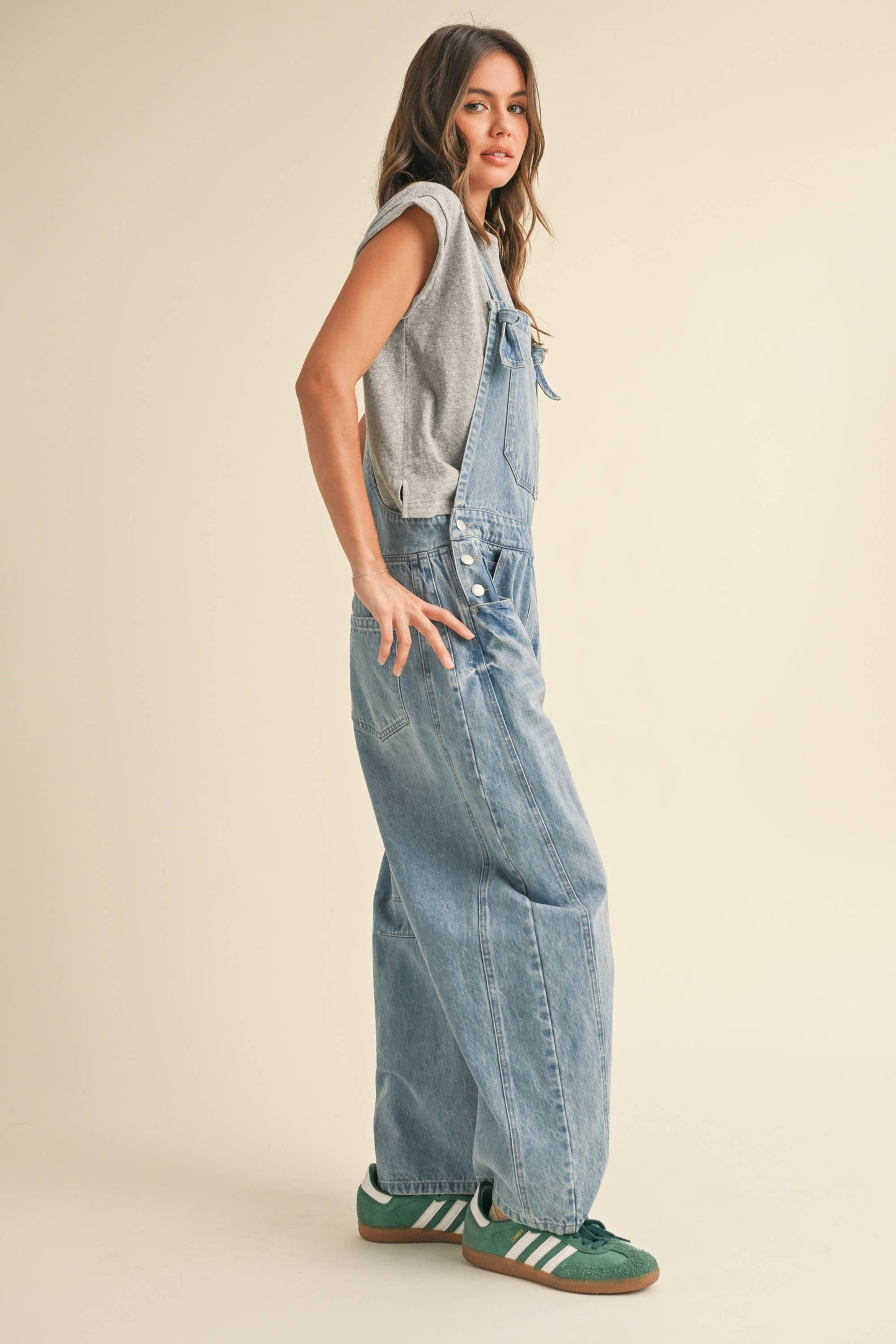 BARREL DENIM OVERALL