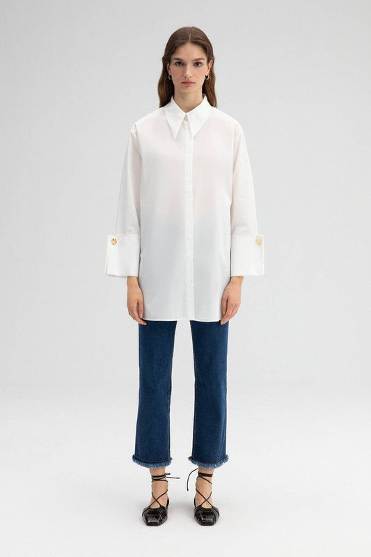 POPLIN SHIRT WITH WIDEE CUFF