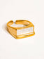 Sawyer 18K Gold Non-Tarnish Rectangle Shell Statement Ring