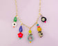 Colorful and Bright Beaded Charm Necklace