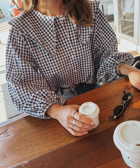 LJC Birdie shirt - navy Gingham