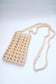 BEADED PHONE BAG - Cream