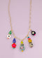 Colorful and Bright Beaded Charm Necklace