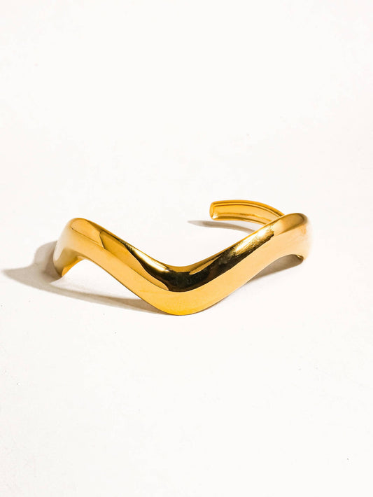 Corey 18K Gold Non-Tarnish V Shaped Bracelet