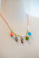 Colorful Gemstone Charm and Rope Necklace