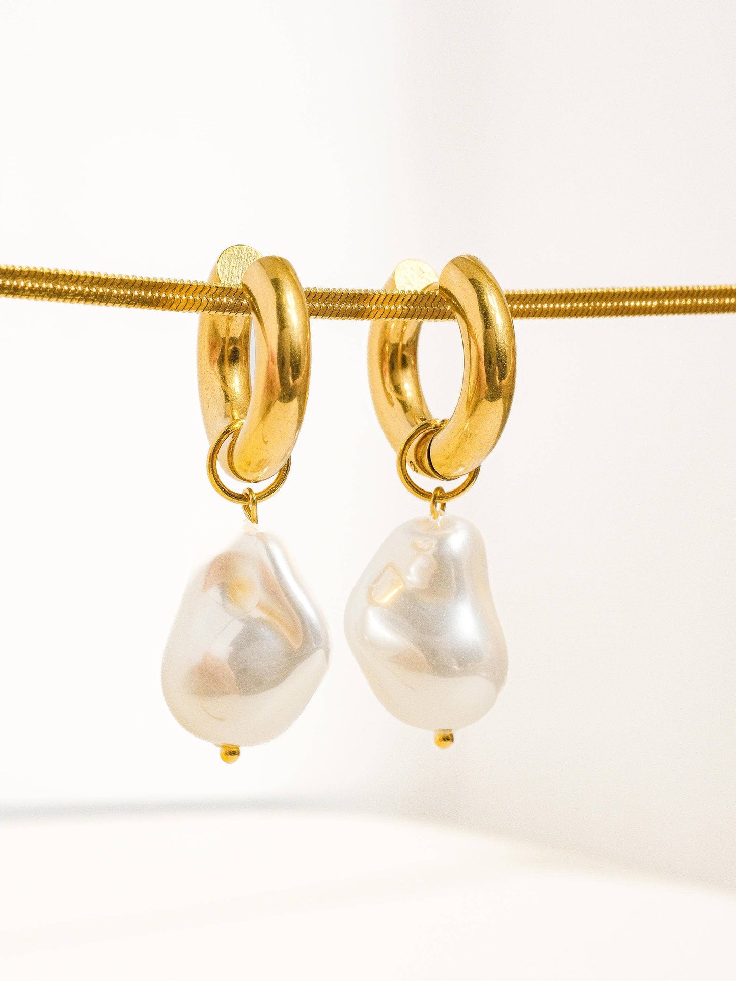 Oceana Gold Statement Large Pearl Earring